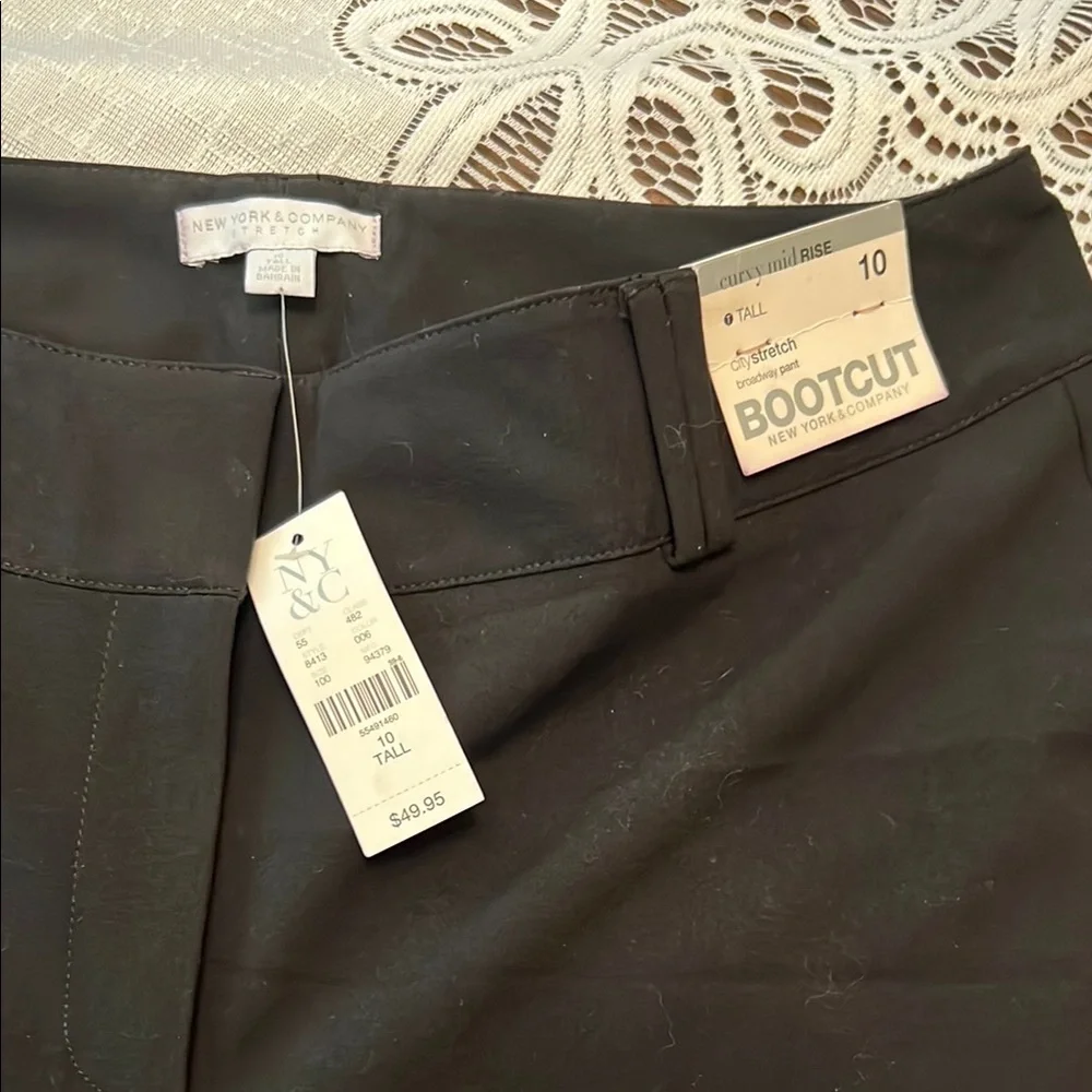 🚨New York & Company Black Curvy Mid Rise Tall City Stretch Bootcut Pants NWT🚨 - Picture 6 of 7